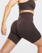 Empower Seamless Cycling Shorts - Cocoa Brown - Image 6