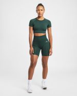 Empower Seamless Cycling Shorts - Dark Green - Image 3