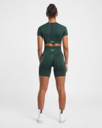 Empower Seamless Crop Top - Dark Green - Image 4