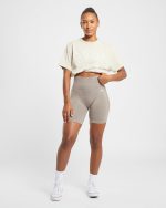 Empower Seamless Cycling Shorts - Taupe Marl - Image 8