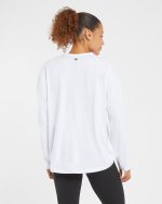 Essential Oversized Long Sleeve T Shirt - White - Image 2