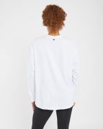 Essential Oversized Long Sleeve T Shirt - White - Image 4