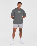Retro Oversized T Shirt - Steel - Image 3
