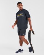 Athletics Oversized T Shirt - Navy - Image 7