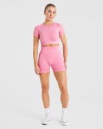 Empower Seamless Crop Top - Baby Pink - Image 3