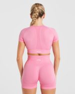 Empower Seamless Crop Top - Baby Pink - Image 2
