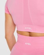 Empower Seamless Crop Top - Baby Pink - Image 6