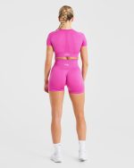 Empower Seamless Crop Top - Magenta - Image 4