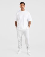 Essential Oversized Joggers - Grey Marl - Image 3