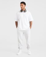 Essential Oversized Joggers - Grey Marl - Image 8