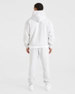 Essential Oversized Hoodie - Grey Marl - Image 4