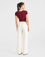 Courtside Straight Leg Joggers - Off White - Image 4