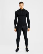 Essential Seamless 1/4 Zip Pullover - Black - Image 3