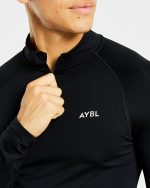 Essential Seamless 1/4 Zip Pullover - Black - Image 5