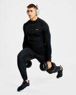 Essential Seamless 1/4 Zip Pullover - Black - Image 7