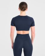 Staple Crop Top - Navy - Image 2