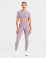 Staple Crop Top - Mauve Purple - Image 3