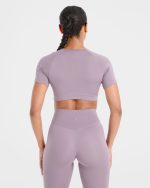 Staple Crop Top - Mauve Purple - Image 2