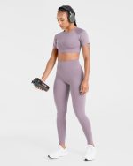 Staple Crop Top - Mauve Purple - Image 8