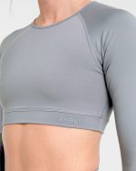 Staple Long Sleeve Crop Top - Grey - Image 5