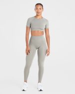 Staple Crop Top - Washed Olive - Image 3