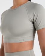 Staple Crop Top - Washed Olive - Image 5