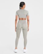 Staple Crop Top - Washed Olive - Image 4
