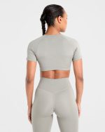 Staple Crop Top - Washed Olive - Image 2