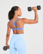 Essential Strappy Sports Bra - Summer Blue - Image 7