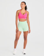 Essential Ruched Sports Bra - Hot Pink - Image 3