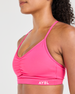 Essential Ruched Sports Bra - Hot Pink - Image 5