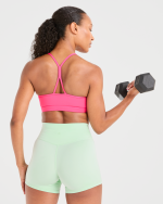 Essential Ruched Sports Bra - Hot Pink - Image 8