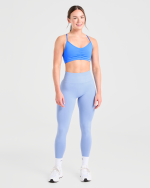 Essential Ruched Sports Bra - Summer Blue - Image 3