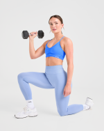 Essential Ruched Sports Bra - Summer Blue - Image 7