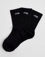Everyday Crew Socks (3 Pack) - Black - Image 2