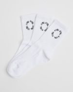 Everyday Embroidered Crew Socks (3 Pack) - White - Image 2