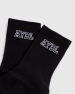 Varsity Crew Socks - Black - Image 2