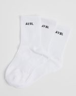 Everyday Crew Socks (3 Pack) - White - Image 2