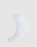 Everyday Crew Socks (3 Pack) - Slate Blue/Light Blue/White - Image 3