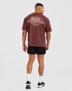 Global Oversized T Shirt - Burnt Red - Image 4