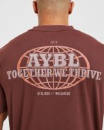 Global Oversized T Shirt - Burnt Red - Image 5