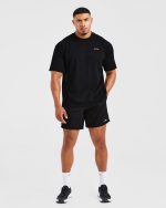 Essential Oversized T Shirt - Black/Red - Image 3
