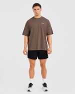 Essential Oversized T Shirt - Brown - Image 3