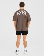 Essential Oversized T Shirt - Brown - Image 4