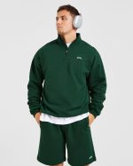 Rebound 1/4 Zip Pullover - Forest Green - Image 8
