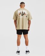 Wesley Vissers X Beyond Limits Oversized T Shirt - Deep Beige - Image 4