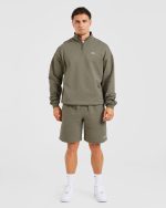 Rebound 1/4 Zip Pullover - Dusky Olive - Image 3