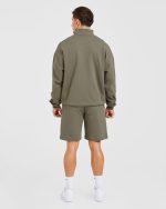 Rebound 1/4 Zip Pullover - Dusky Olive - Image 4