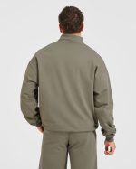 Rebound 1/4 Zip Pullover - Dusky Olive - Image 2