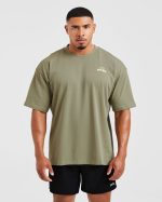 Wesley Vissers X Body Building Essentials Oversized T Shirt - Desert Green - Image 2